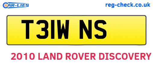 T31WNS are the vehicle registration plates.