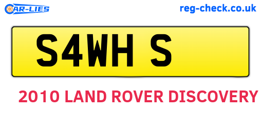S4WHS are the vehicle registration plates.