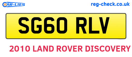 SG60RLV are the vehicle registration plates.