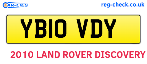YB10VDY are the vehicle registration plates.