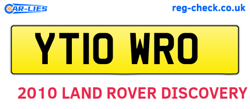 YT10WRO are the vehicle registration plates.