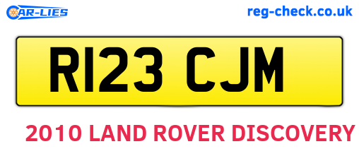 R123CJM are the vehicle registration plates.