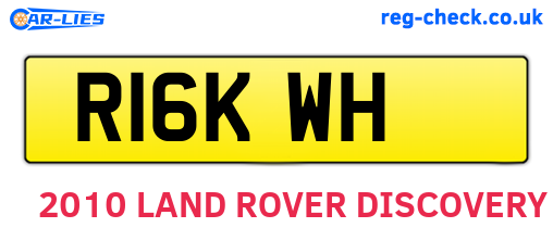 R16KWH are the vehicle registration plates.