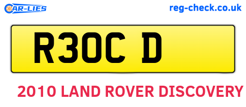 R3OCD are the vehicle registration plates.