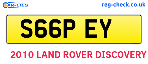 S66PEY are the vehicle registration plates.