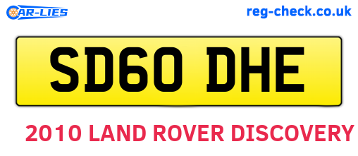 SD60DHE are the vehicle registration plates.