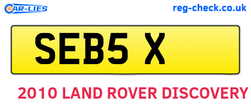 SEB5X are the vehicle registration plates.