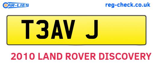 T3AVJ are the vehicle registration plates.