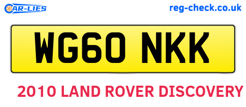 WG60NKK are the vehicle registration plates.