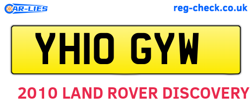 YH10GYW are the vehicle registration plates.