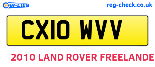 CX10WVV are the vehicle registration plates.