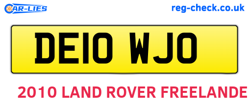 DE10WJO are the vehicle registration plates.