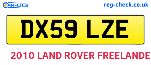 DX59LZE are the vehicle registration plates.