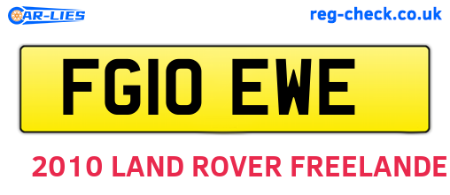 FG10EWE are the vehicle registration plates.