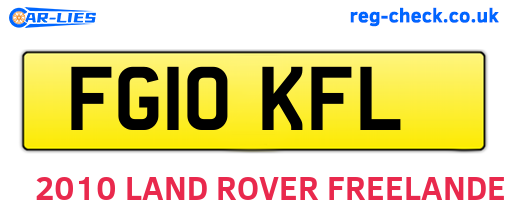 FG10KFL are the vehicle registration plates.