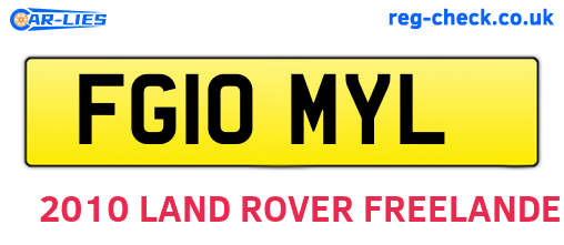 FG10MYL are the vehicle registration plates.