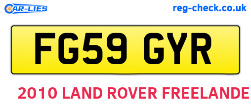 FG59GYR are the vehicle registration plates.