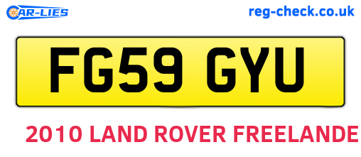 FG59GYU are the vehicle registration plates.