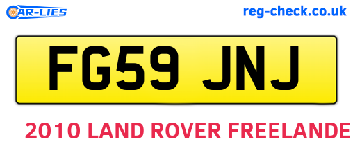 FG59JNJ are the vehicle registration plates.
