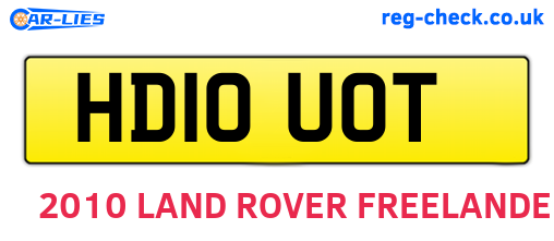 HD10UOT are the vehicle registration plates.