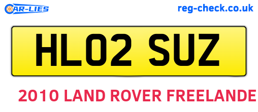 HL02SUZ are the vehicle registration plates.