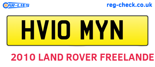HV10MYN are the vehicle registration plates.