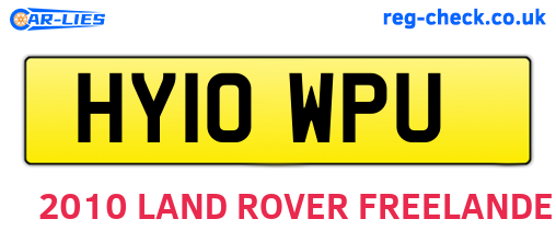 HY10WPU are the vehicle registration plates.