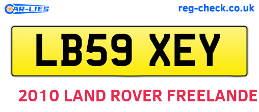 LB59XEY are the vehicle registration plates.