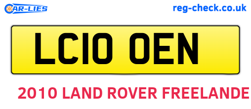 LC10OEN are the vehicle registration plates.