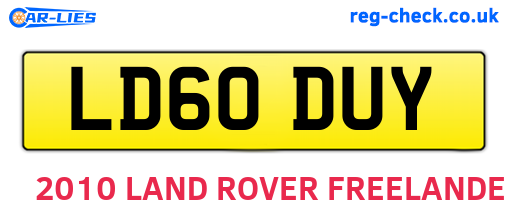 LD60DUY are the vehicle registration plates.