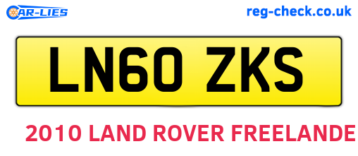 LN60ZKS are the vehicle registration plates.