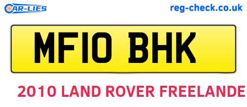 MF10BHK are the vehicle registration plates.