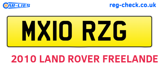 MX10RZG are the vehicle registration plates.