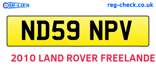 ND59NPV are the vehicle registration plates.
