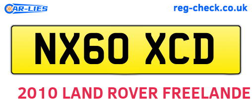 NX60XCD are the vehicle registration plates.