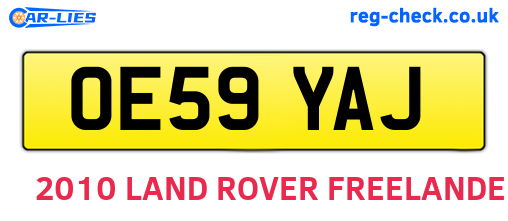 OE59YAJ are the vehicle registration plates.