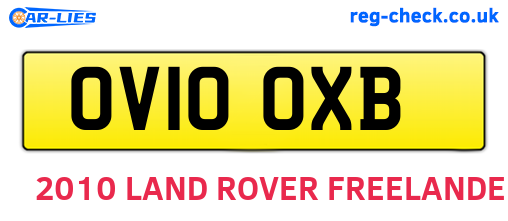 OV10OXB are the vehicle registration plates.