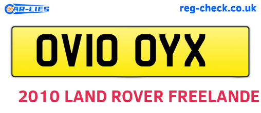 OV10OYX are the vehicle registration plates.