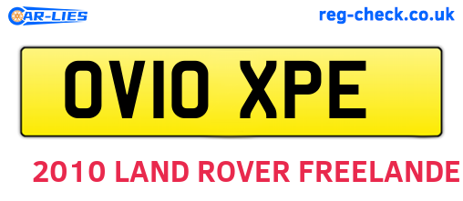 OV10XPE are the vehicle registration plates.