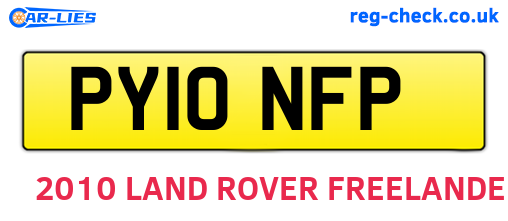 PY10NFP are the vehicle registration plates.
