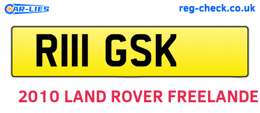 R111GSK are the vehicle registration plates.