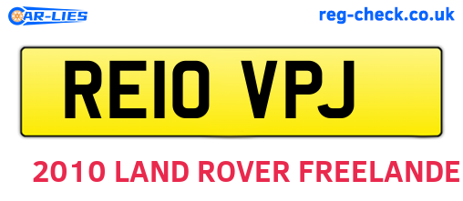 RE10VPJ are the vehicle registration plates.