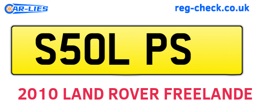 S50LPS are the vehicle registration plates.