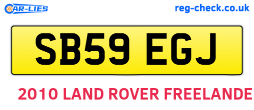 SB59EGJ are the vehicle registration plates.
