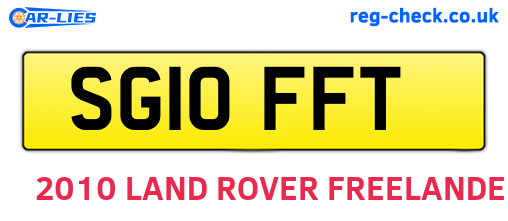 SG10FFT are the vehicle registration plates.