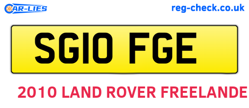 SG10FGE are the vehicle registration plates.