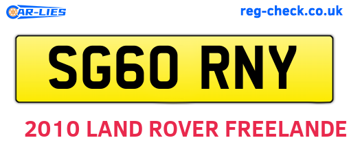 SG60RNY are the vehicle registration plates.