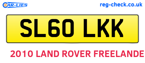 SL60LKK are the vehicle registration plates.