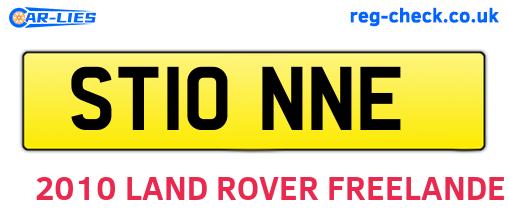 ST10NNE are the vehicle registration plates.