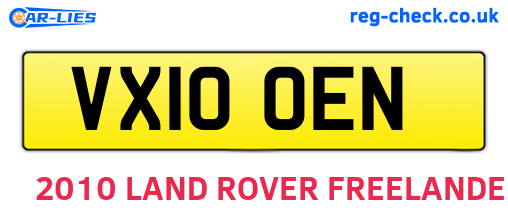 VX10OEN are the vehicle registration plates.
